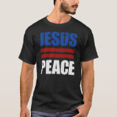 JESUS=PEACE rot, weißes, blaues Shirt (Vorderseite)