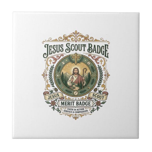 Jesus Pfadfinder Abzeichen Verdienst Abzeichen Jes Fliese (Vorderseite)