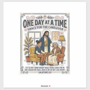 Jesus Pflege alter Eltern Grafik T-Shirt Christi Aufkleber