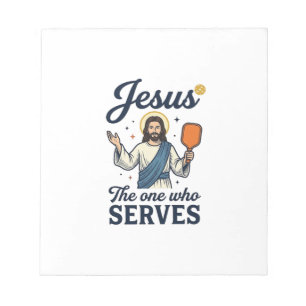 Jesus Pickleball Der, der Serviert Shirt Notizblock