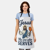 Jesus Pickleball Der, der Serviert Shirt Schürze (Getragen)