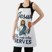 Jesus Pickleball Der, der Serviert Shirt Schürze (InSitu)