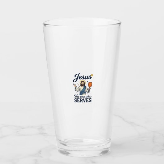 Jesus Pickleball Der, der Serviert T-Shirt Glas (Vorderseite)
