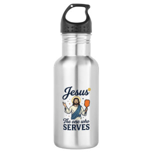 Jesus Pickleball Derjenige, der serviert Hemd Edelstahlflasche
