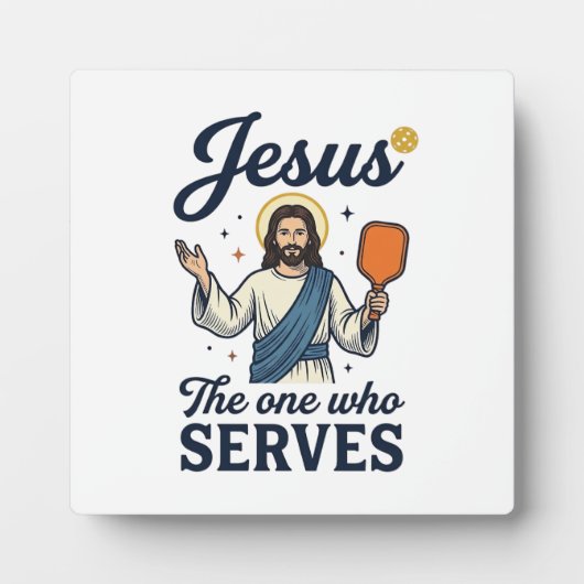 Jesus Pickleball Derjenige, der serviert Hemd Fotoplatte (Vorderseite)