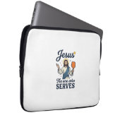 Jesus Pickleball Derjenige, der serviert Hemd Laptopschutzhülle (Vorne Rechts)