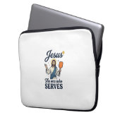 Jesus Pickleball Derjenige, der serviert Hemd Laptopschutzhülle (Vorderseite Links)