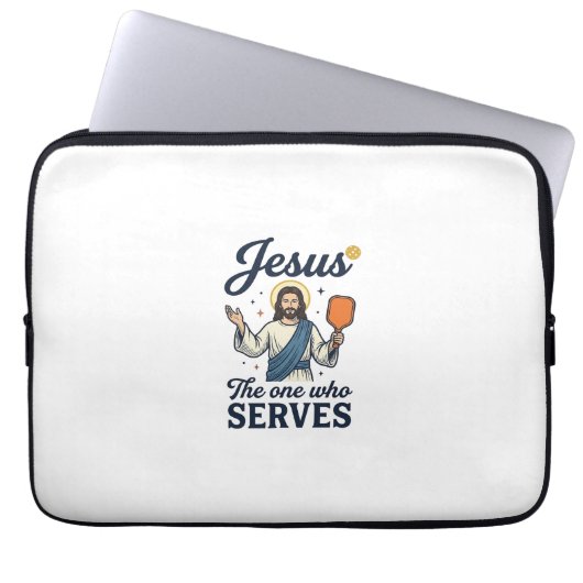 Jesus Pickleball Derjenige, der serviert Hemd Laptopschutzhülle (Vorderseite)