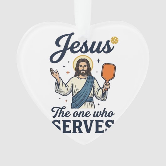 Jesus Pickleball Derjenige, der serviert Hemd Ornament (Vorderseite)