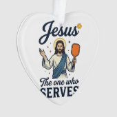 Jesus Pickleball Derjenige, der serviert Hemd Ornament (Vorderseite)