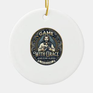 Jesus Pickleball Vintage-Shirt Christliches Grafik Keramik Ornament