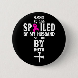 Jesus Pink Ribbon Ehefrau Brustkrebs Button
