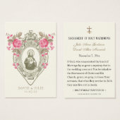Jesus Pink Roses Religious Wedding Prayer Card (Vorne & Hinten)