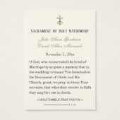 Jesus Pink Roses Religious Wedding Prayer Card (Rückseite)