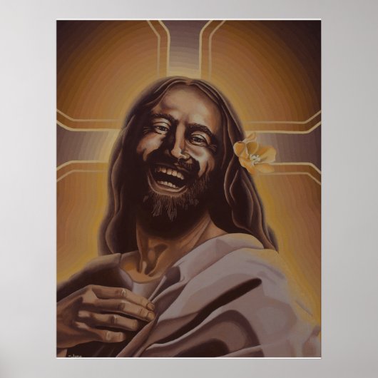 Jesus-Plakat lachen Poster (Vorne)