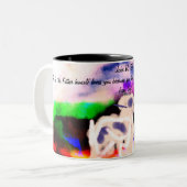 Jesus-Plan Zweifarbige Tasse (Vorderseite Links)