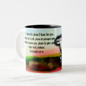 Jesus Plan  Zweifarbige Tasse (Vorderseite Links)