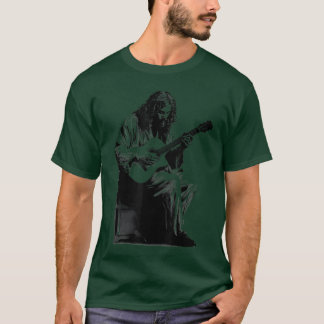Jesus Playing Acoustic Guitar Vintage Guitarist Mu T-Shirt