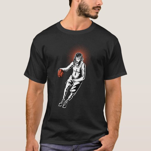 Jesus playing basketball T-Shirt (Vorderseite)