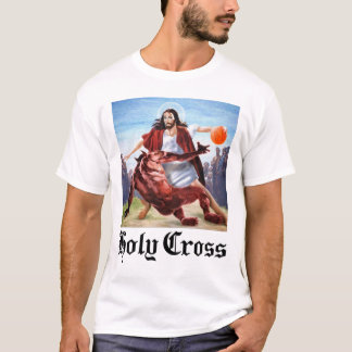 Jesus Playing Basketball / Teufel überqueren Satan T-Shirt