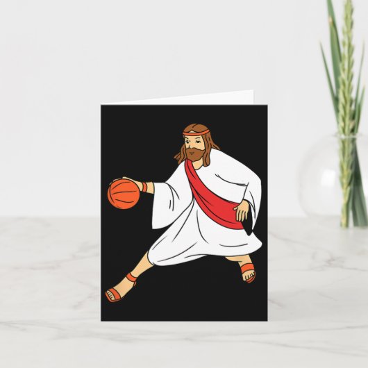 Jesus Playing Bysketbyll 1 Karte (Vorderseite)