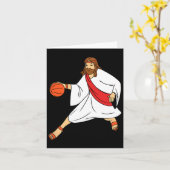 Jesus Playing Bysketbyll 1 Karte (Gelbe Blume)