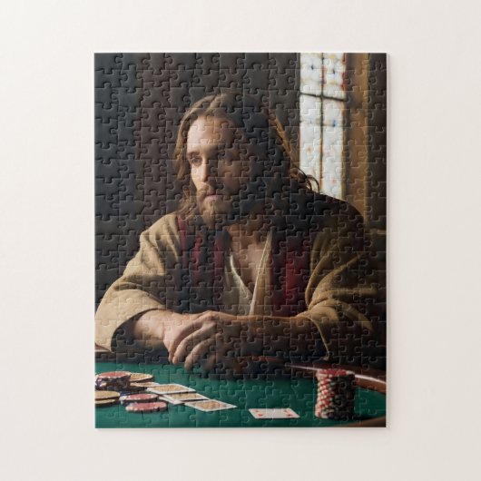 Jesus Playing Poker Puzzle - biblischer Spaß Jigsa (Vertikal)
