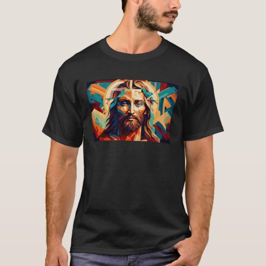 Jesus Portrait Christlicher Christentum Christus T-Shirt (Vorderseite)