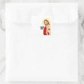 Jesus portrait - das habe ich gehört. Religiöse Ga Quadratischer Aufkleber (Tasche)
