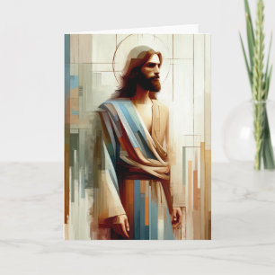 Jesus-Portrait-Grußkarte Abstract Karte