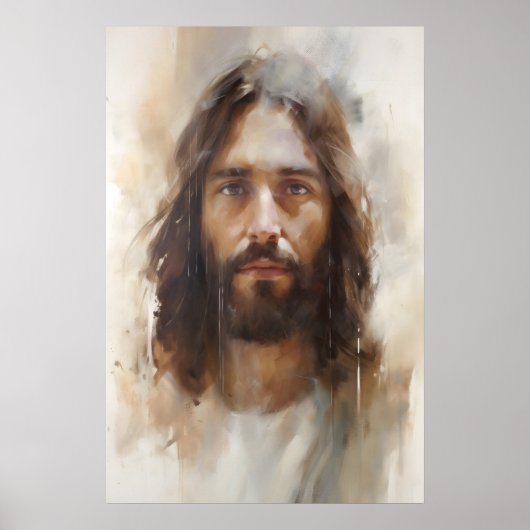 Jesus-Porträt Jesus Lächelnd Christliche Kunst Jes Poster (Vorne)