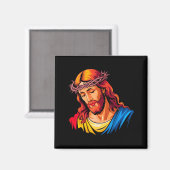 Jesus-Porträt Kunst Christlich Religiös Magnet (Vorderseite/Rückseite)