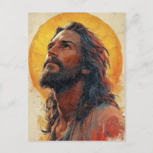 Jesus-Porträt-Postkarte – Liebender Christ Postkarte