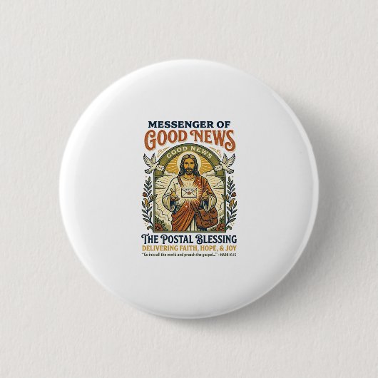 Jesus Postbote Lieferung Shirt Glaube Basiertes De Button (Vorderseite)