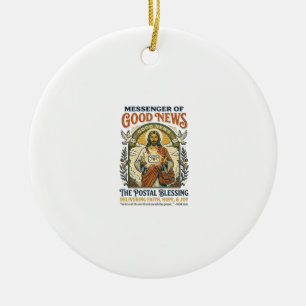 Jesus Postbote Lieferung Shirt Glaube Basiertes De Keramik Ornament