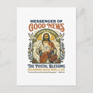 Jesus Postbote Lieferung Shirt Glaube Basiertes De Postkarte