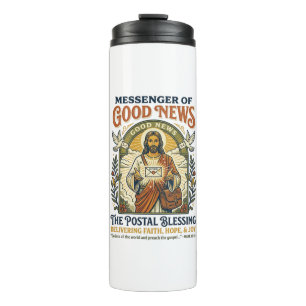 Jesus Postbote Lieferung Shirt Glaube Basiertes De Thermosbecher