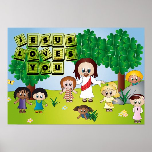 Jesus Poster für Kinder Kirche und Creche (Vorne)