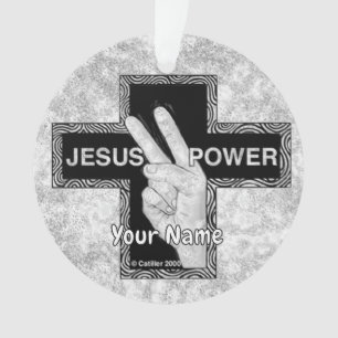 Jesus Power Christliches Kreuz Ornament