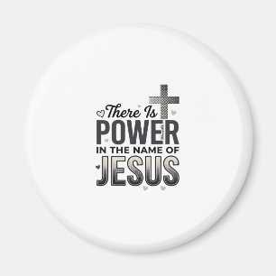 Jesus Power Religiöses Vintage-Typografie-Shirt Magnet