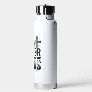Jesus Power Religiöses Vintage-Typografie-Shirt Trinkflasche