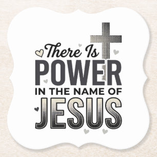 Jesus Power Religiöses Vintage-Typografie-Shirt Untersetzer