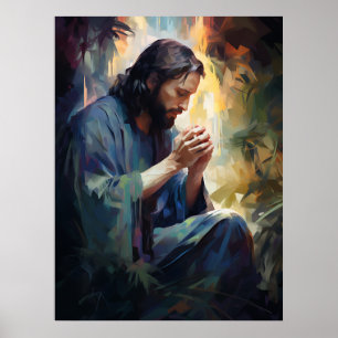 Jesus Praing Art Poster