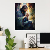 Jesus Praing Art Poster (Heimbüro)