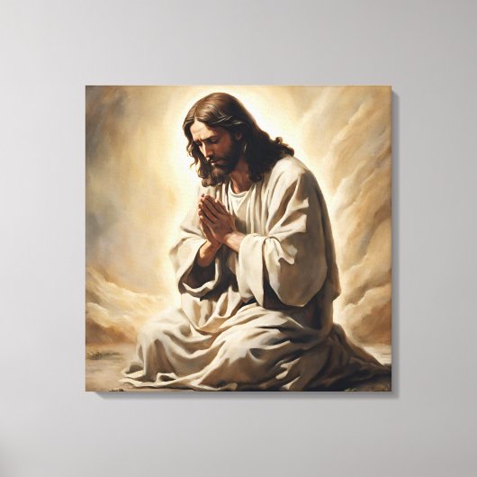 Jesus Praing Canvas Print Leinwanddruck (Vorderseite)