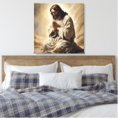 Jesus Praing Canvas Print Leinwanddruck (Insitu (Schlafzimmer))