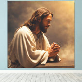Jesus Praing Canvas Print Picture Leinwanddruck (Insitu (Holzboden))
