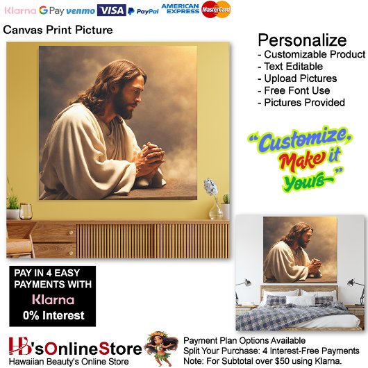 Jesus Praing Canvas Print Picture Leinwanddruck