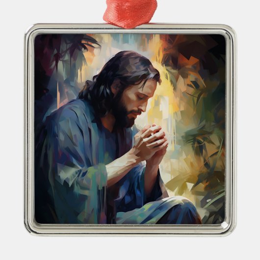 Jesus Praing Ornament Aus Metall (Vorne)