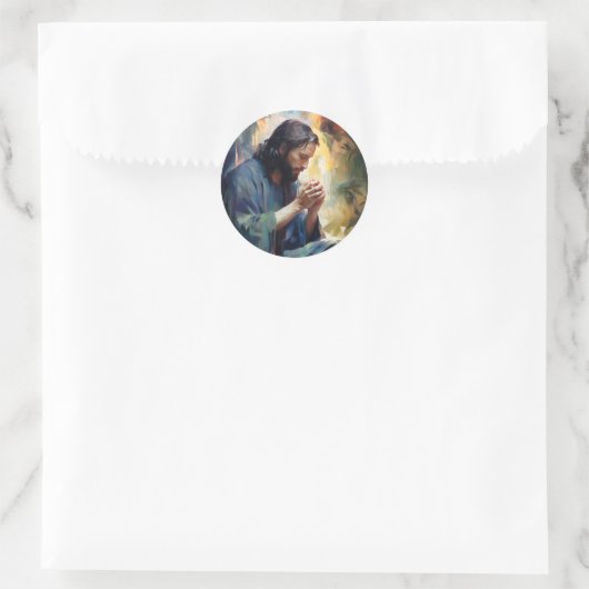 Jesus Praing Stickers (Tasche)
